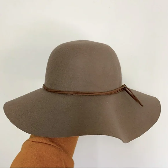D&Y | Accessories | Dy Tan Wool Floppy Hat With Leather Tie 